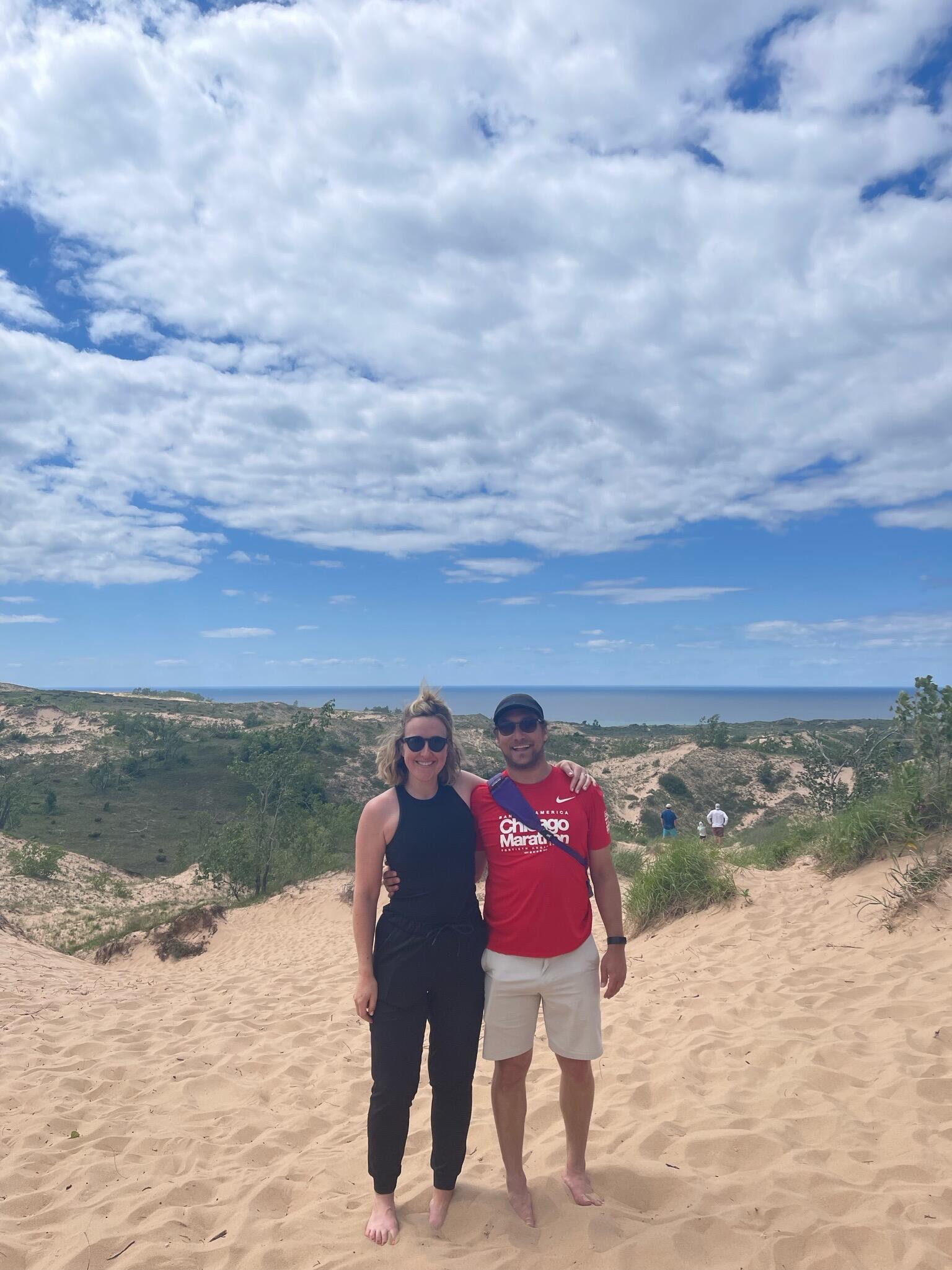 Hiking the Sleeping Bear Dunes.