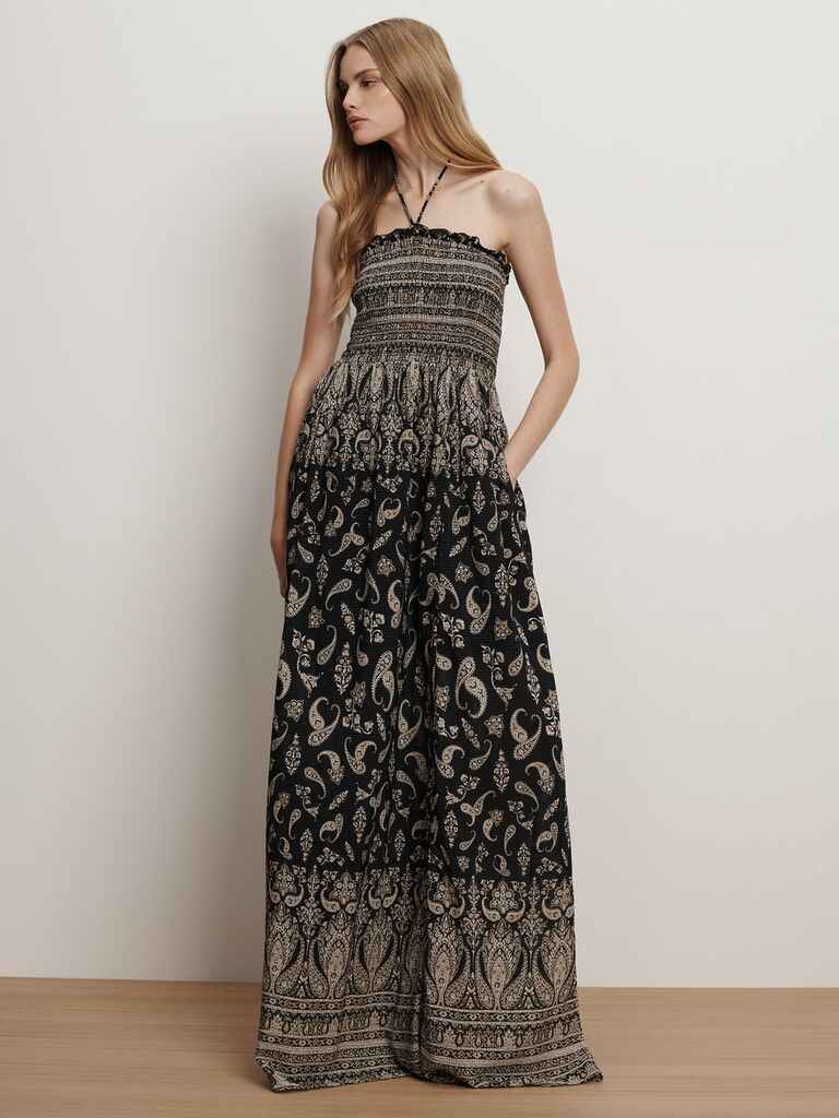 Veronica Beard paisley halter maxi boho mother-of-the-bride dress