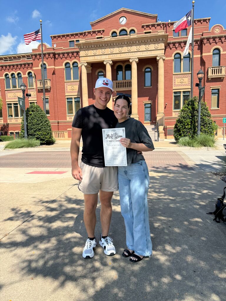 Got our marriage license! Less than a month to go!
