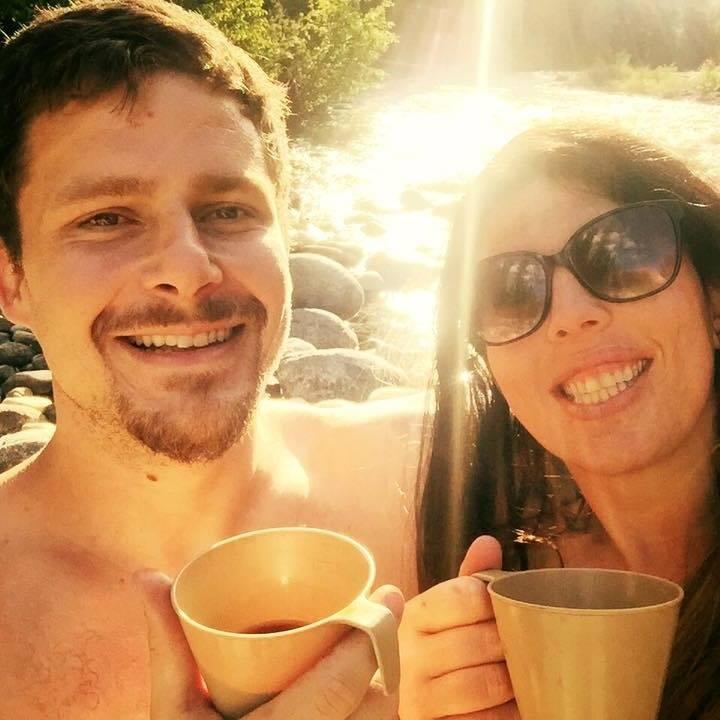 Coffee while camping on Icicle Creek near Leavenworth