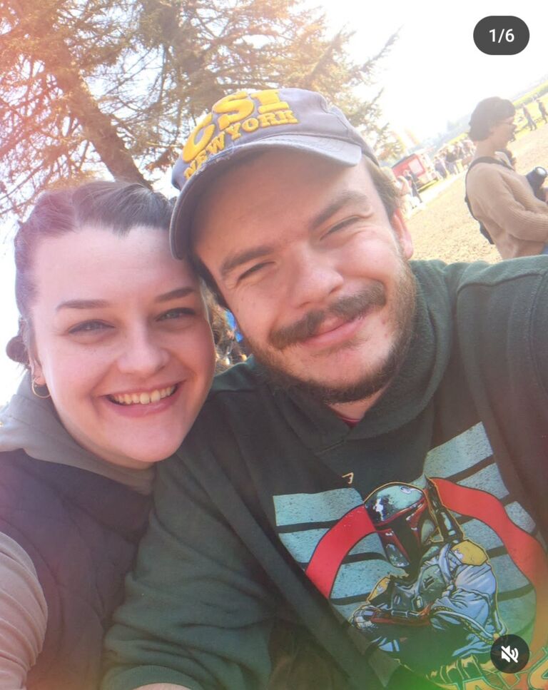 Our yearly pumpkin patch obligatory photo! The day Tanner told me he was originally going to propose to me, but I just had to go back inside and grab my coat, oops. 