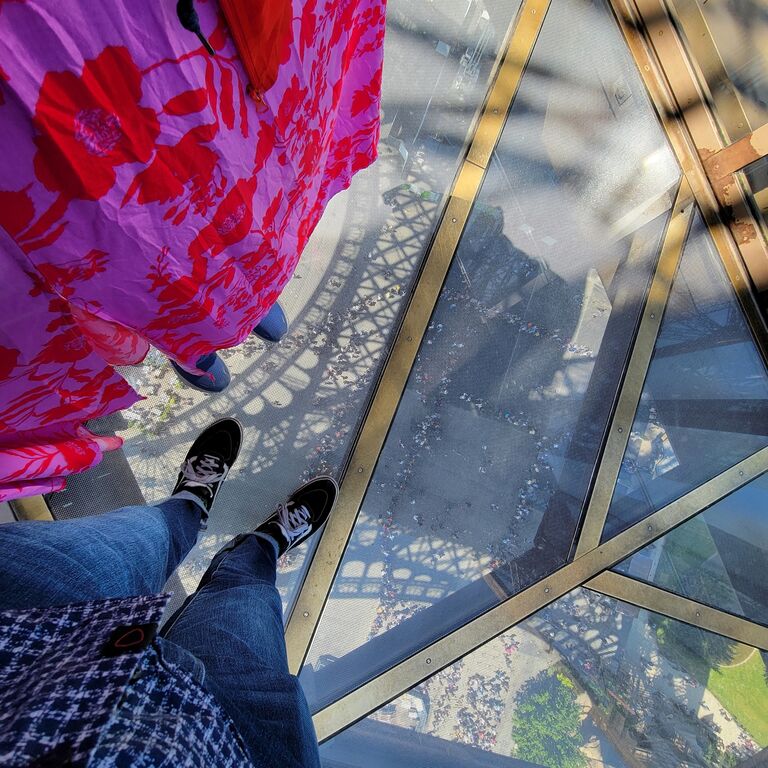 Looking down at the Eiffel Tower