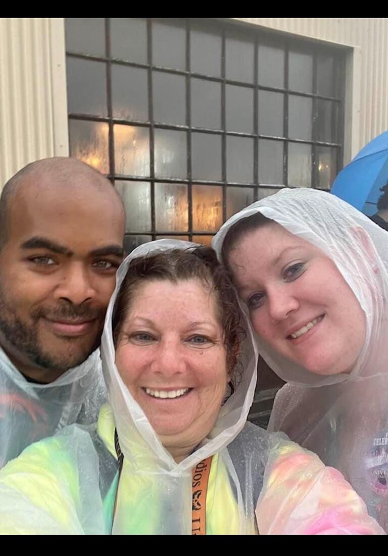 First ever HHN for us and her mom. It rained most of the night.  
