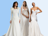 Three different wedding dress silhouettes