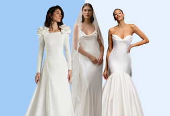 Three different wedding dress silhouettes