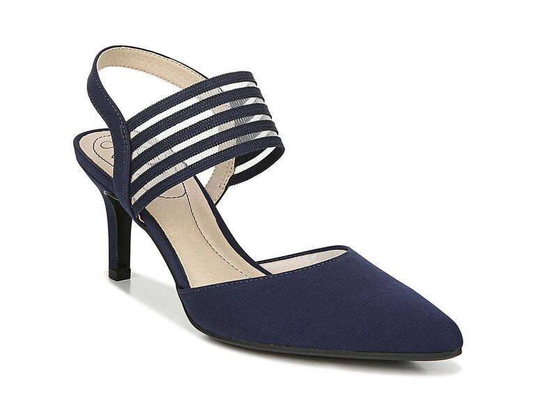 navy sandals for wedding guest