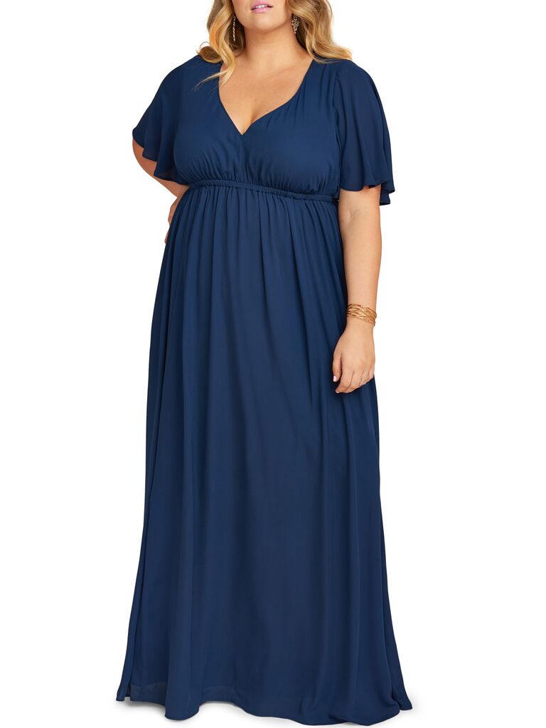 dark blue plus size dresses