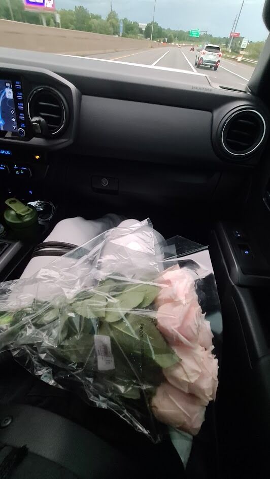 Jack met me for the first time picking me up from the Cleveland Hopkins Airport. He greeted me with pink roses!