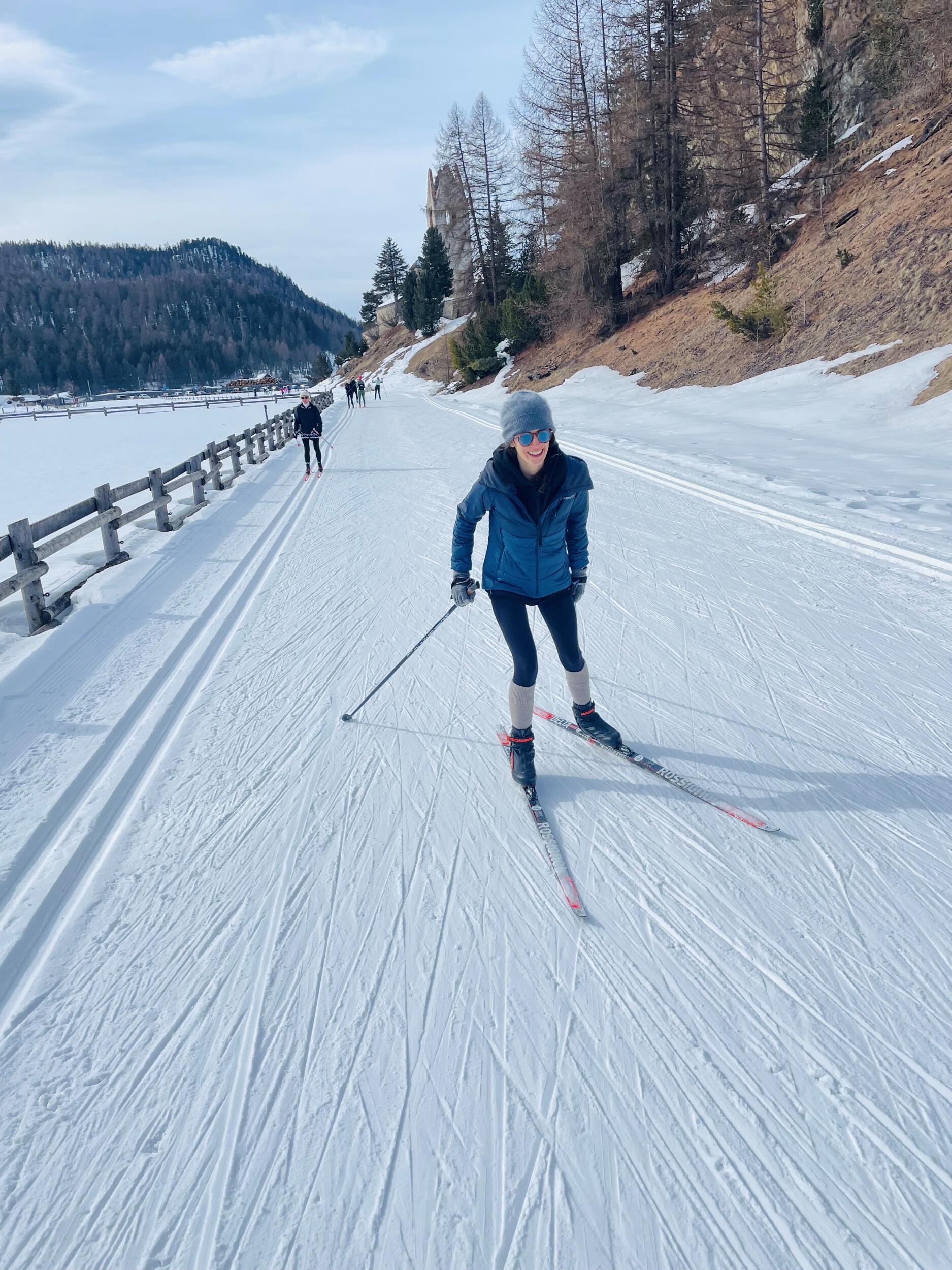 Cross country skiing on beautifully maintained trails,