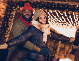 couple celebrating christmas