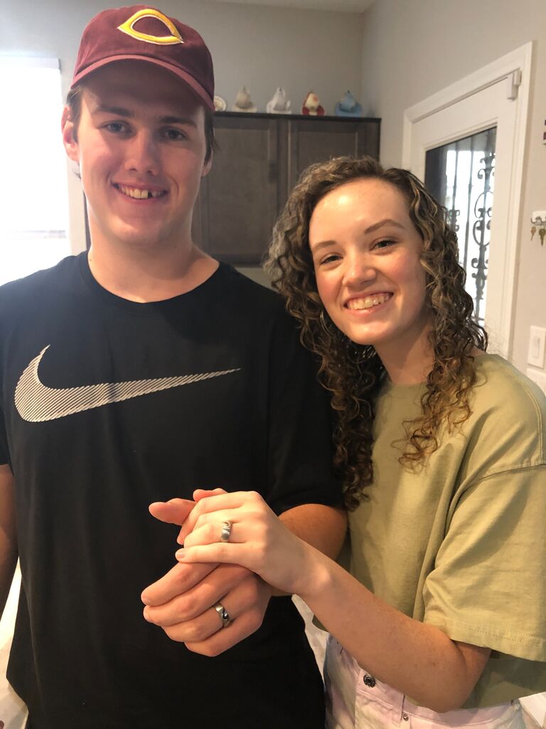 When we gave each other our promise rings before Braydon headed off to Concordia.