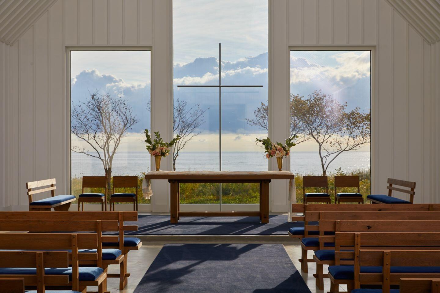 Ceremony will be held at the Destination Kohler Straits Chapel overlooking Lake Michigan. 
