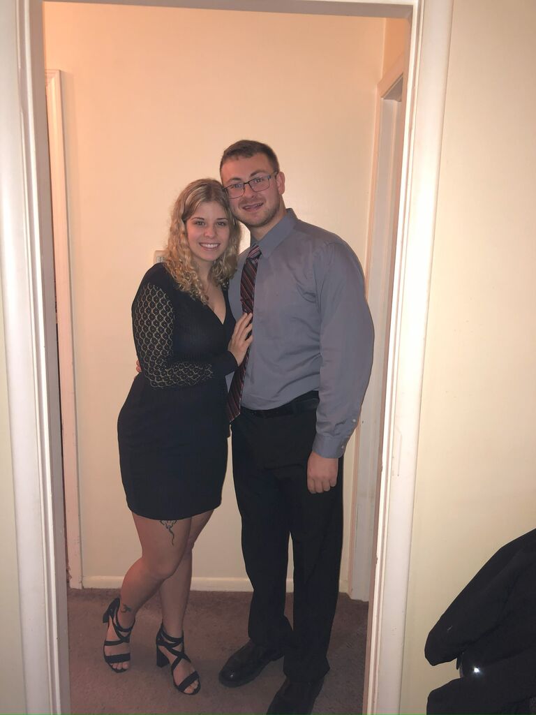 Dating during COVID was hard. So, for their six-month anniversary, they dressed up all fancy and shared a gourmet dinner in a makeshift basement restaurant. 