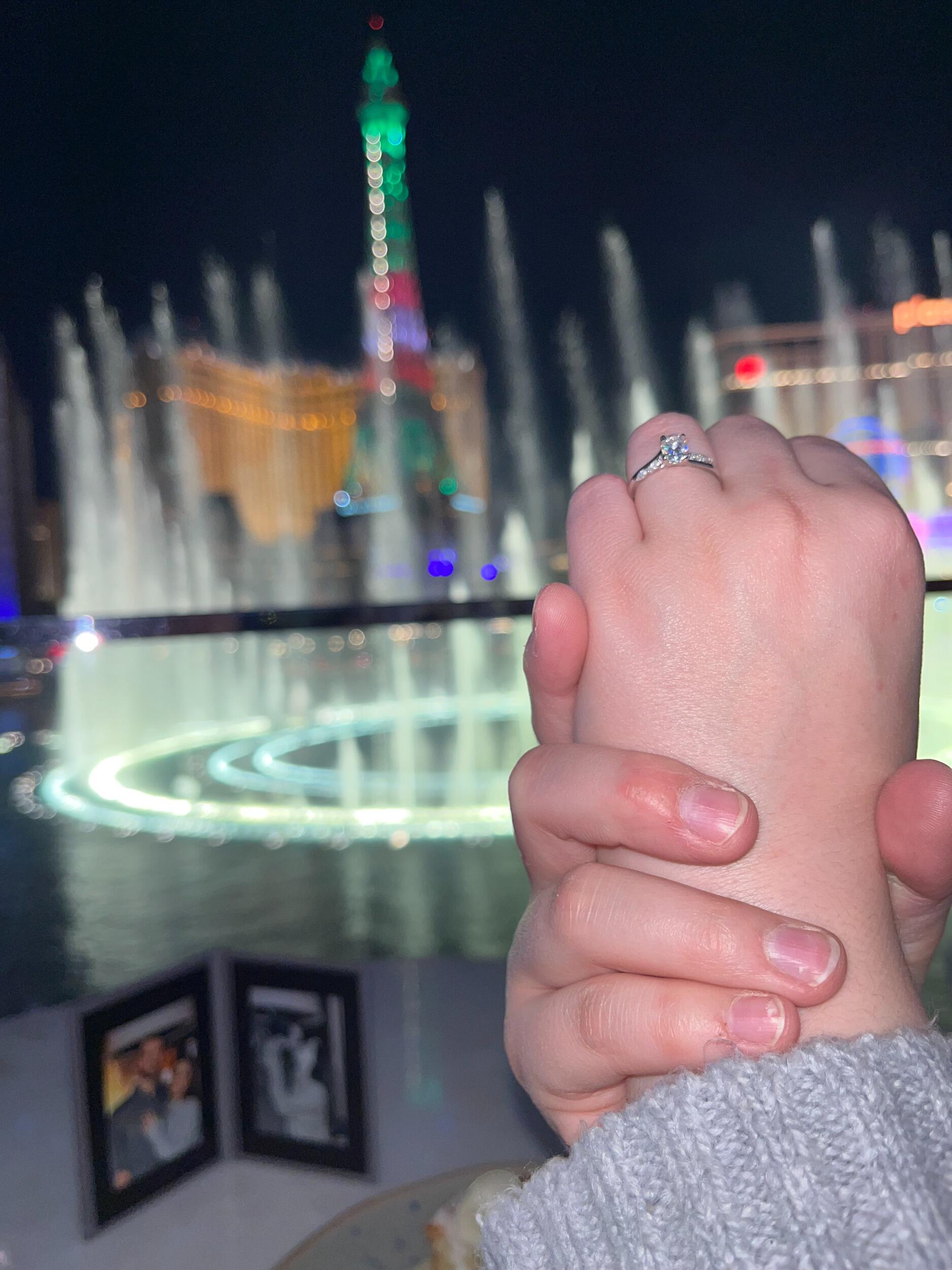Our engagement at the Bellagio on Christmas Eve!  