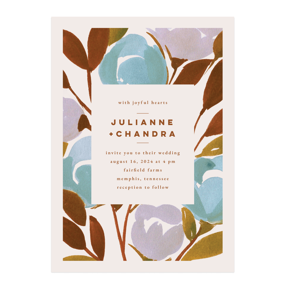 A Wedding Invitation from the Modern Floral Collection