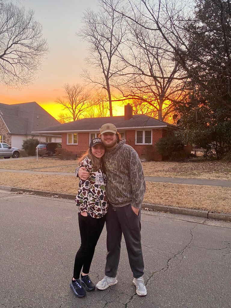 A beautiful sunset to commemorate the start of our last semester at State.