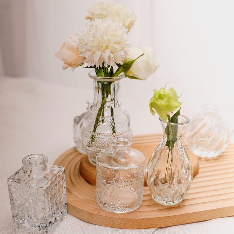 Vintage glass bud vase bridal shower favors
