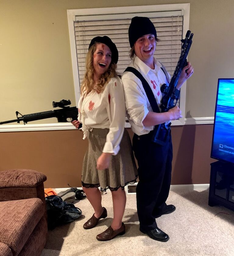Nick and I dressed up as Bonnie and Clyde for a Halloween party at Riley's house