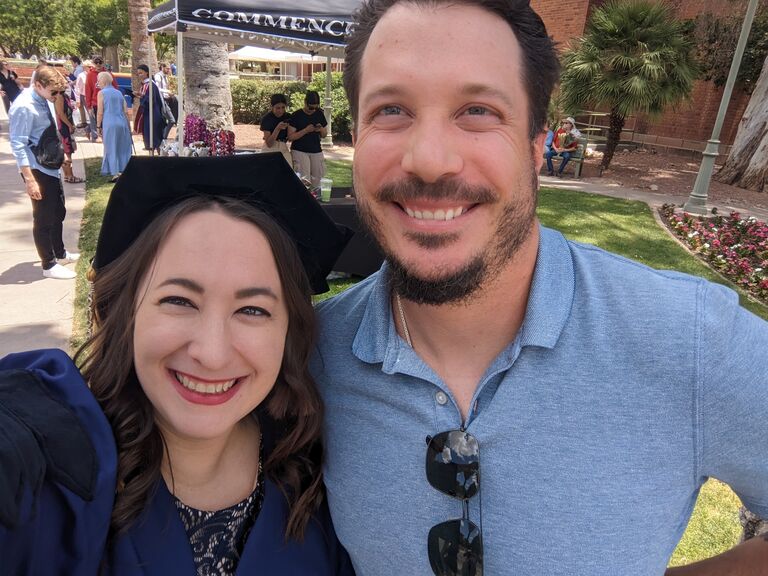 Amber and Gavin finally graduated from their graduate programs in 2023 and finally got to enjoy life outside of school! They traveled to new places (NOLA & Kansas), attended some amazing shows (hello Beetlejuice & Heilung),  built new furniture, explored more wildnerness retreats, and continued to build their lives together while taking their sweet time to plan the wedding of their dreams. 
