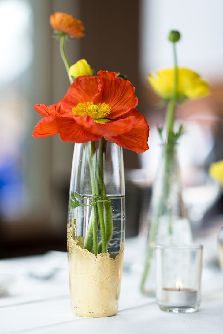 Diy Gold Dipped Glass Vase Centerpieces