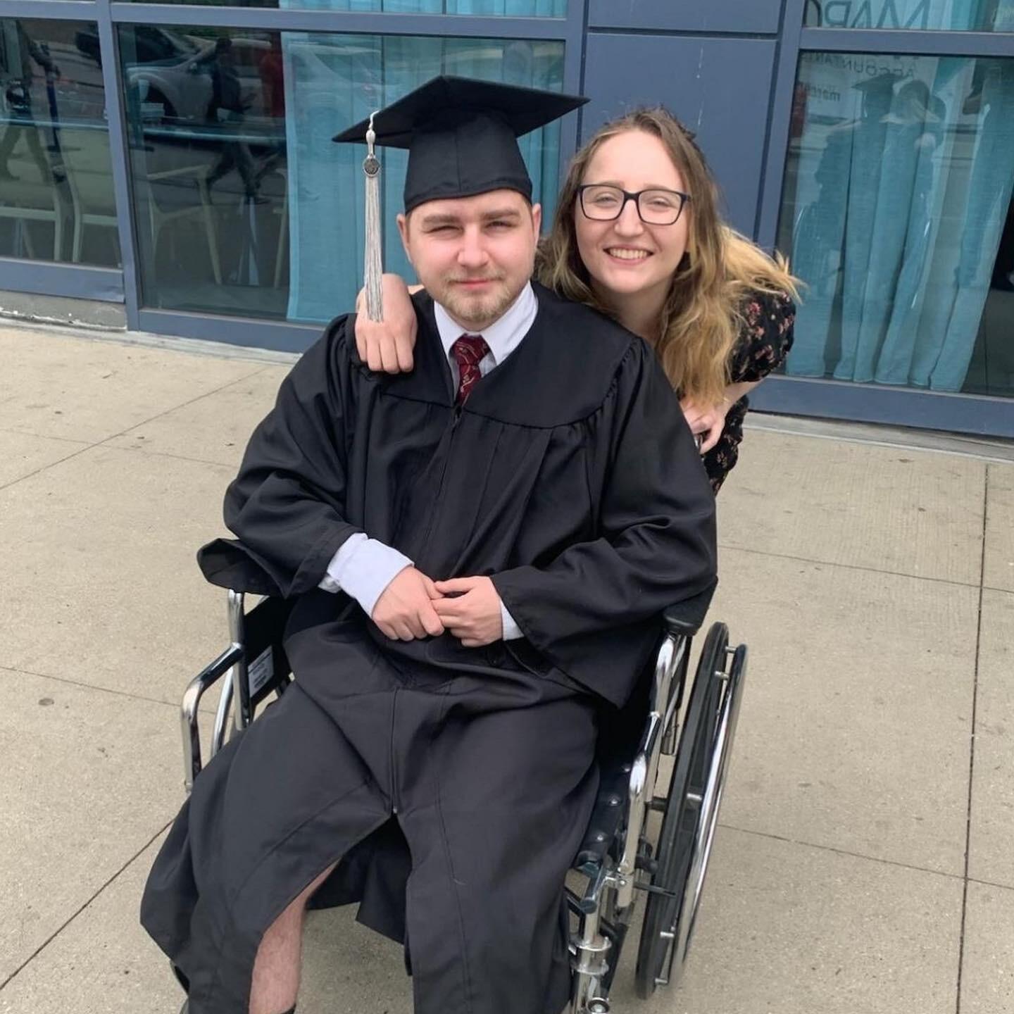 Matt graduates college with a broken leg!