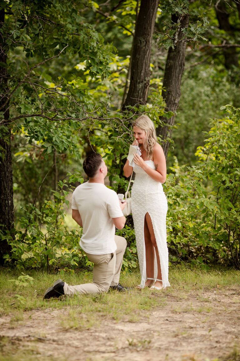 Finally, with all the pieces coming together, I got Maddi back to Jacomo where it all started so I could ask her to marry me. What started with letters, a picture trail in the woods, a picnic by the lake, and surprising her with friends and parents from out of town, this was by far one of our favorite days ever. (We even got to go sailing to wrap a bow on the day!! ⛵️)