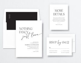 Simple modern wedding invitation suite Nothing Fancy Just Love