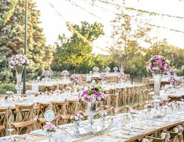 Outdoor Victorian-inspired wedding reception