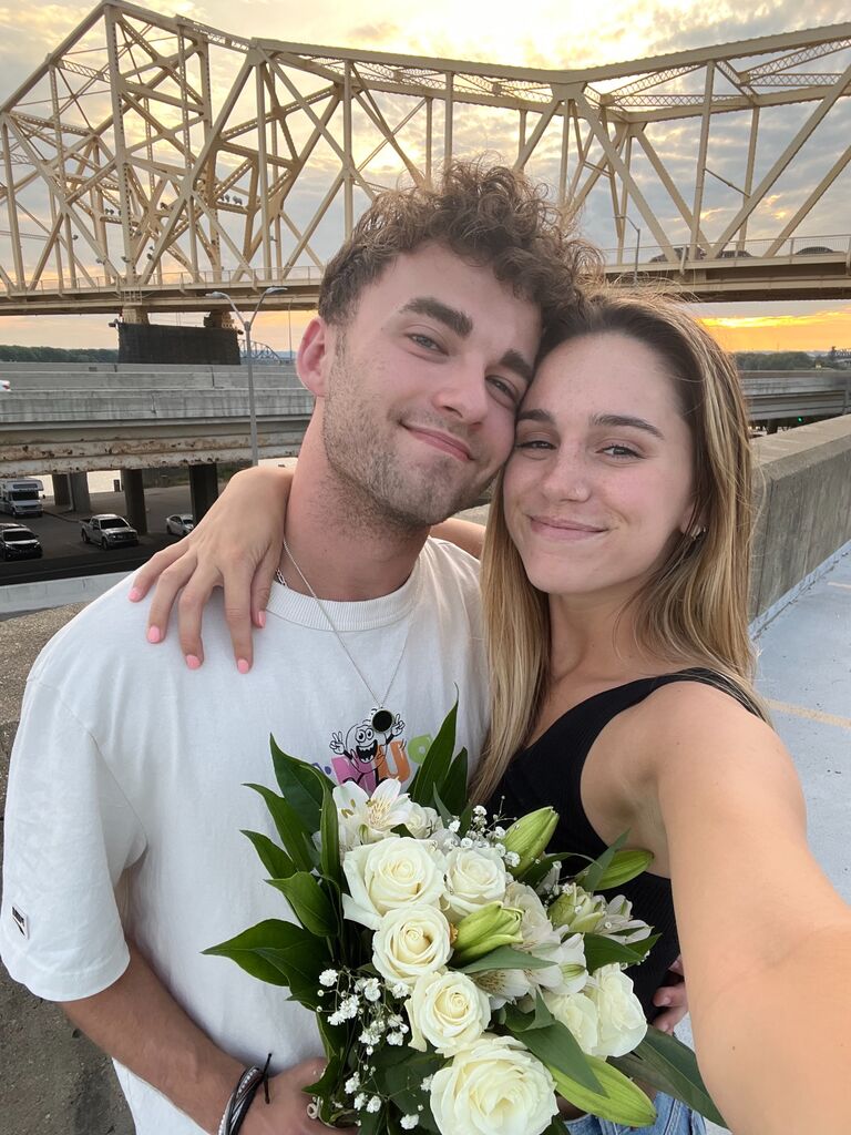 The night Kyle officially asked Renee to be his girlfriend! Kyle carefully thought out every detail. The night started out at Gustavos, one of our favorite restaurants. After Gustavos, Kyle took us to Duck Donuts (a favorite of Renee's) and we took our Donuts to the downtown parking garage to watch the sunset. Kyle surprised Renee by pulling out white roses, a sweet letter and an official ask to be his girlfriend!