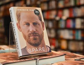 Prince Harry's book Spare displayed in Barnes & Noble