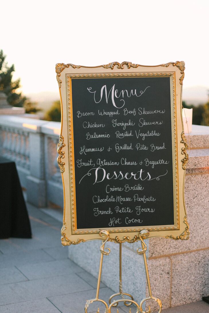 Gold Vintage  Frame  Menu  Calligraphy Display