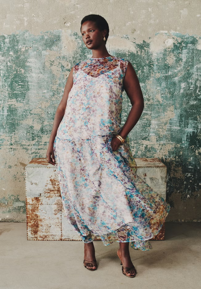 Eloquii organza printed bridesmaid rehearsal dinner dresses