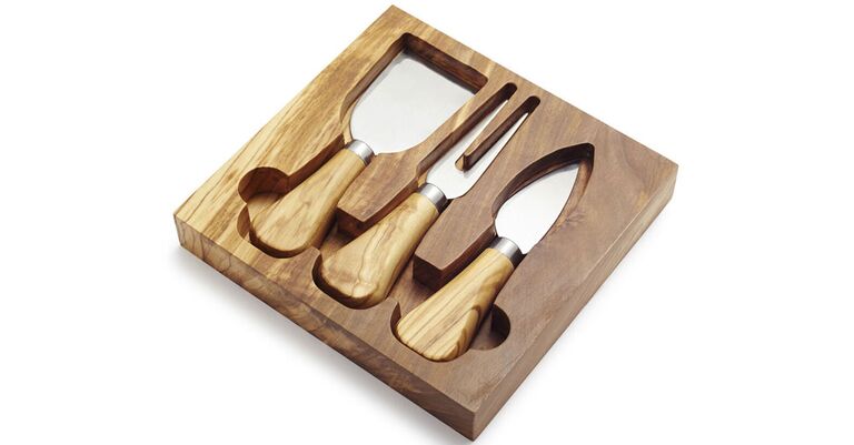 Wood cheese knives set