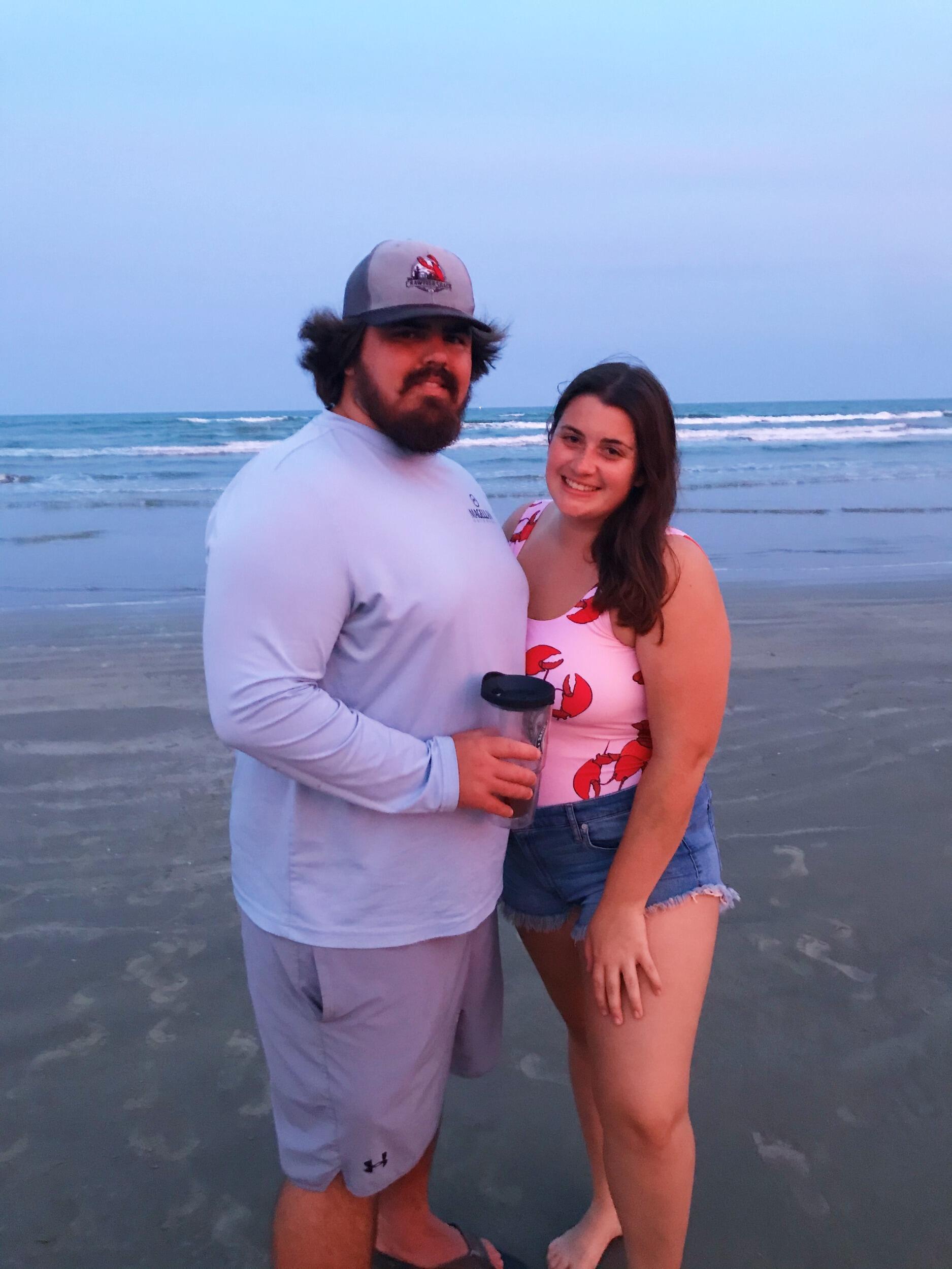 During the early months of the pandemic, James made the trip to Surfside to visit Tibor on two occasions. Due to Louisiana and Texas travel restrictions, one of which may have required a detour through Arkansas, the couple continued to grow their relationship in person when they could, but largely through numerous phone calls and text messages between episodes of the Tiger King. On his second trip to Surfside, James received a job offer to be an engineer in the Renewable Energy field following graduation. Though it was great, it did mean he would have to hit the road and travel from project to project. As the relationship already had a long-distance aspect due to the pandemic, the couple agreed to give it a go while Tibor finished her final year of undergrad. 
James began his job traveling for work in June of 2020. The couple did not live in the same city together until May of 2024. Four full years later of continuing and growing their relationship while apart. 