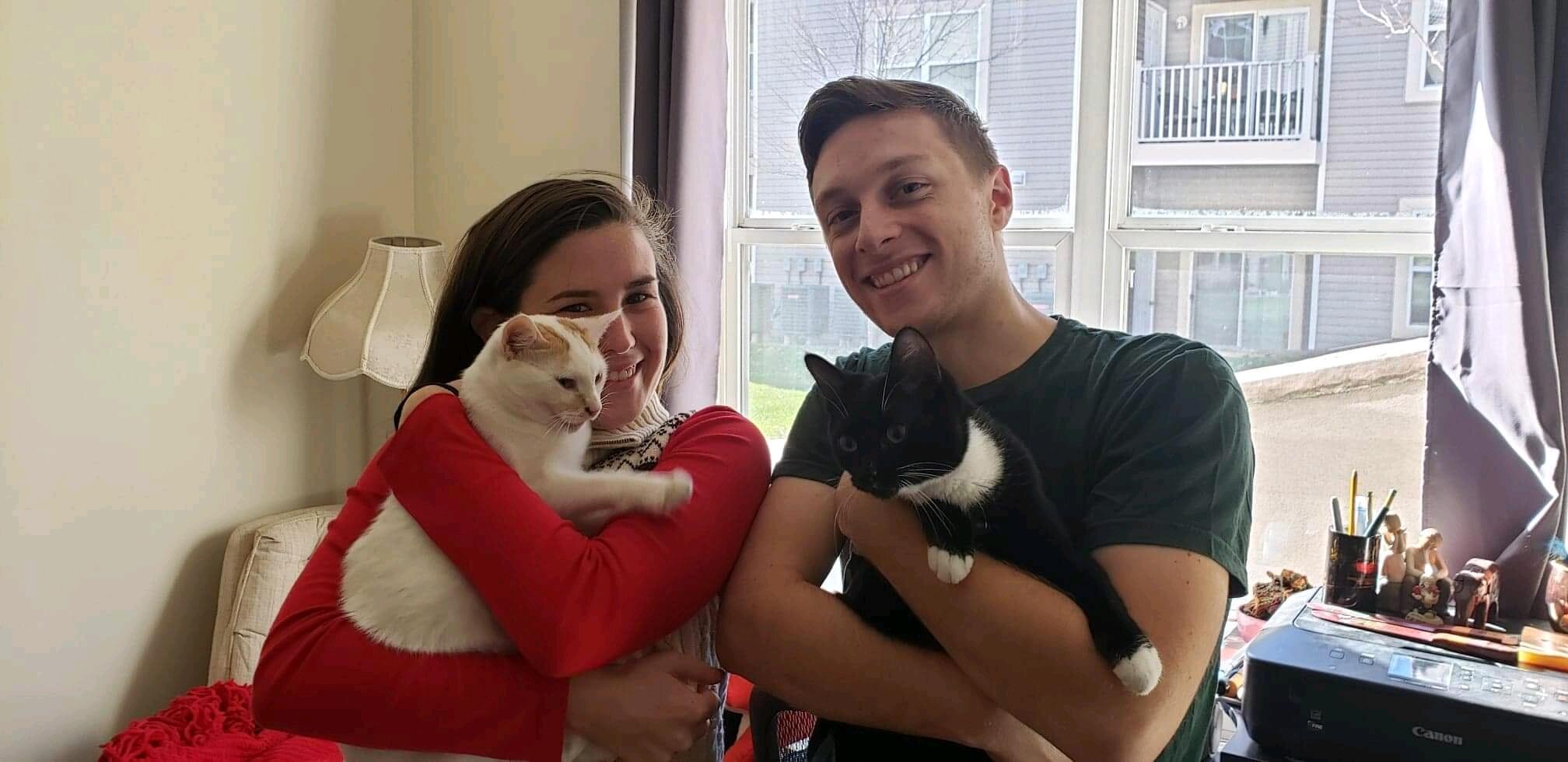 We adopted two cat bois! Welcome to the family, Chabo and Monty!