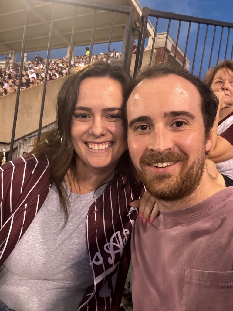 First Picture together, at an Aggie baseball game of course
