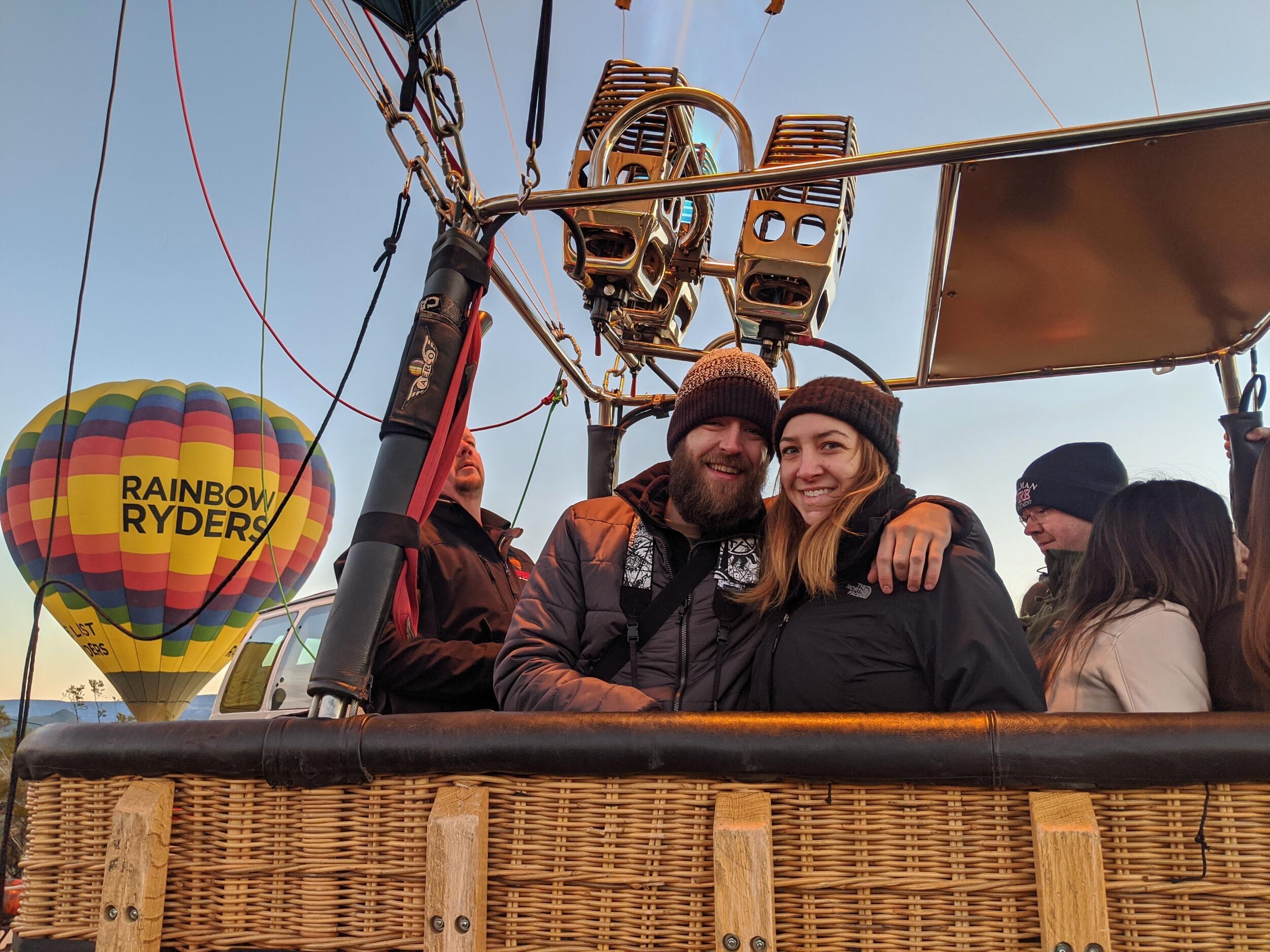 Hot air ballooning in Phoenix, Arizona. Can you tell how nervous Heather is? Aside from almost crashing into another balloon, it was a great time!