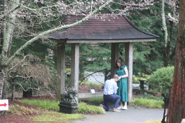 Chris proposed at Gibbs Gardens!