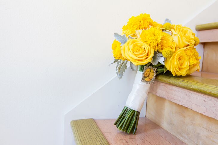 Yellow Rose And Marigold Bridal Bouquet