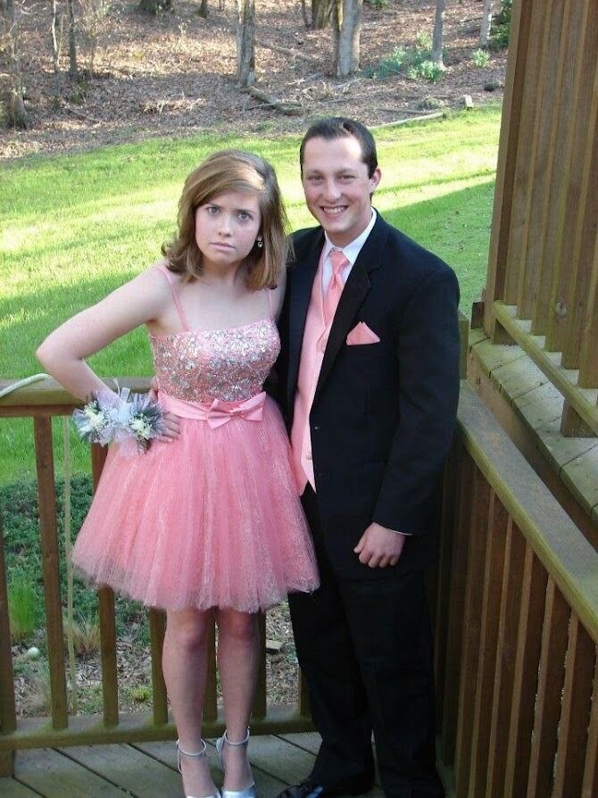 Clayton's prom. 9 years before Clayton proposes! Fun fact: Clayton's mom helped Anna find her dress and did her hair! Anna's mom was their photographer! 