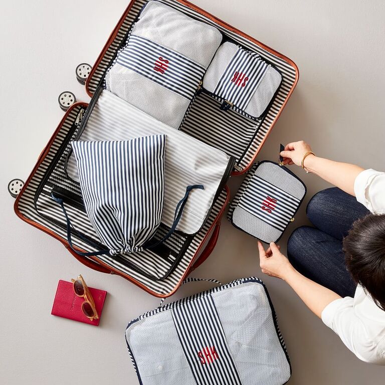 Monogrammed packing cubes from Mark & Graham