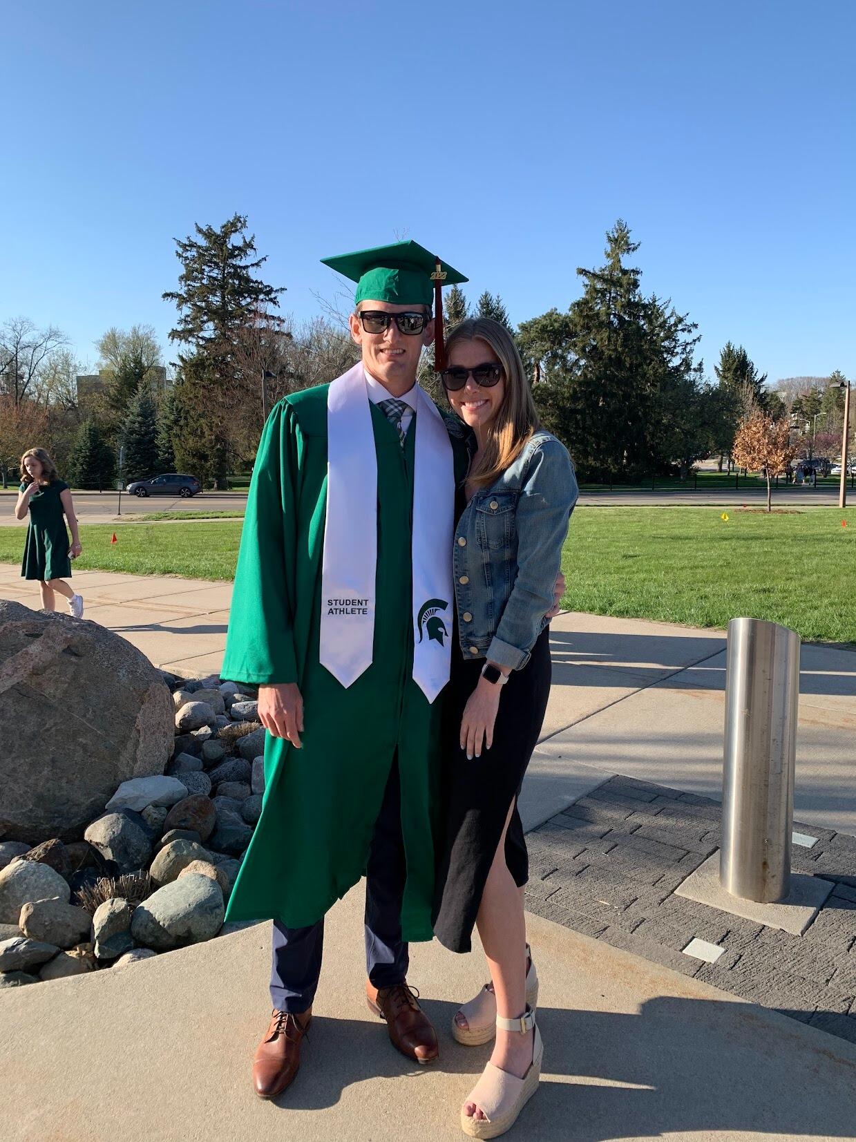 John graduated from MSU, however he was not done yet! Onto his sixth year of running at MSU and the start of his master's program. 