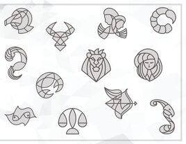 Zodiac sign symbols astrology chart