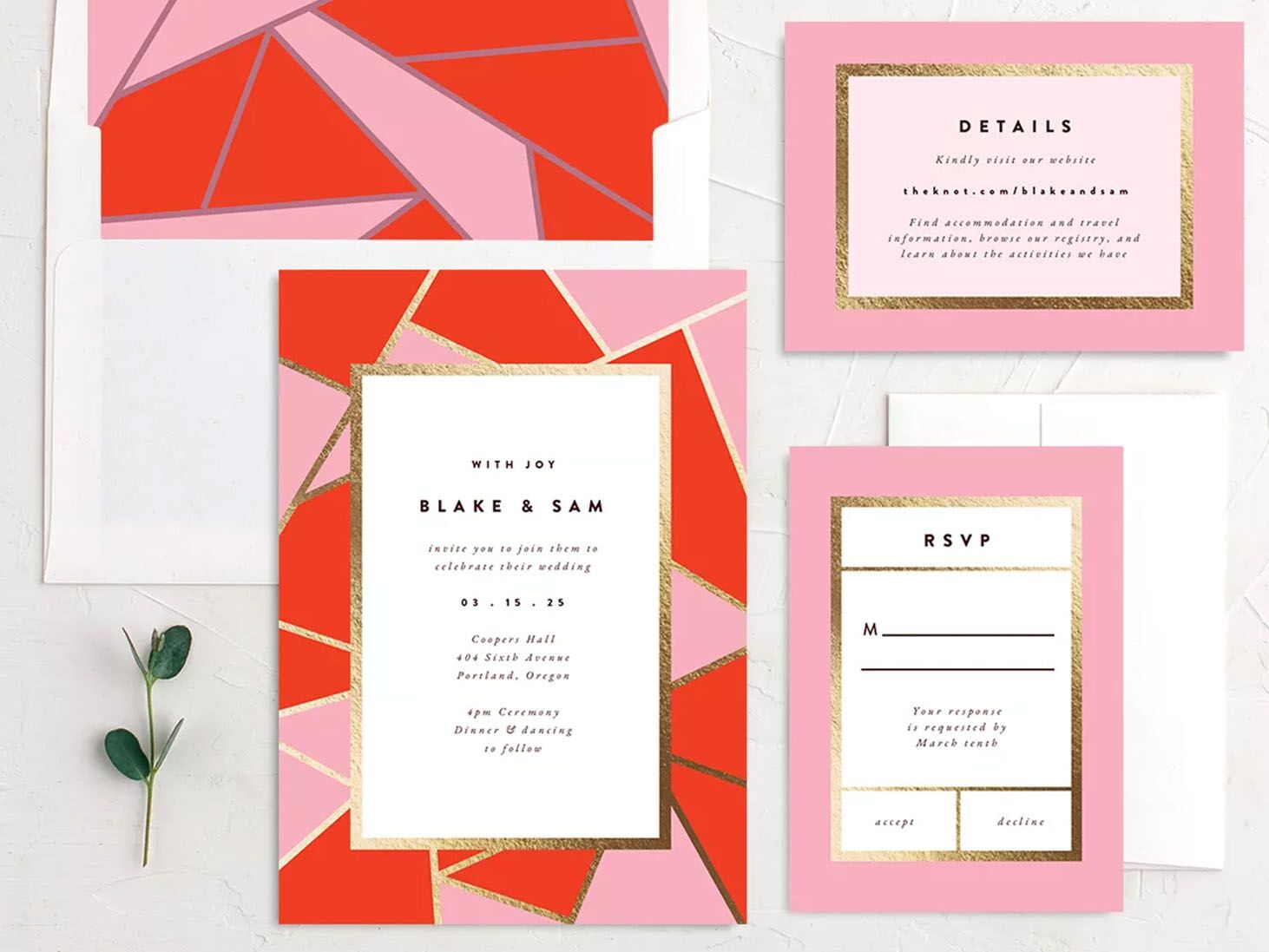 Geometric wedding invites