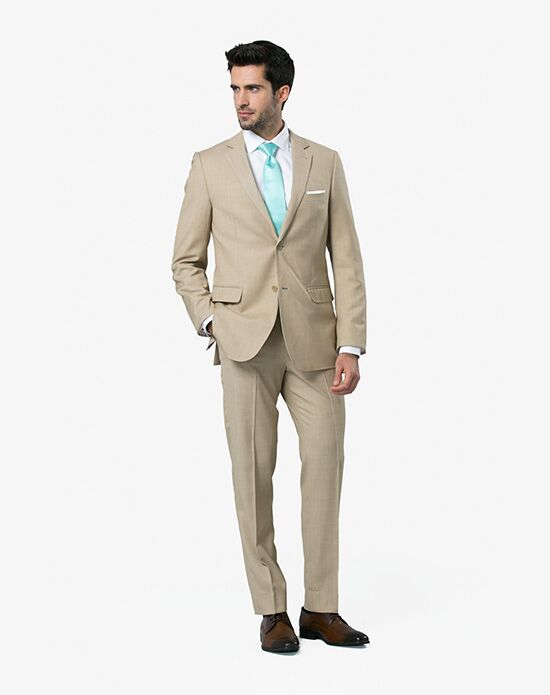 Tan Slim Fit Flat Front Dress Pants – Flex Suits