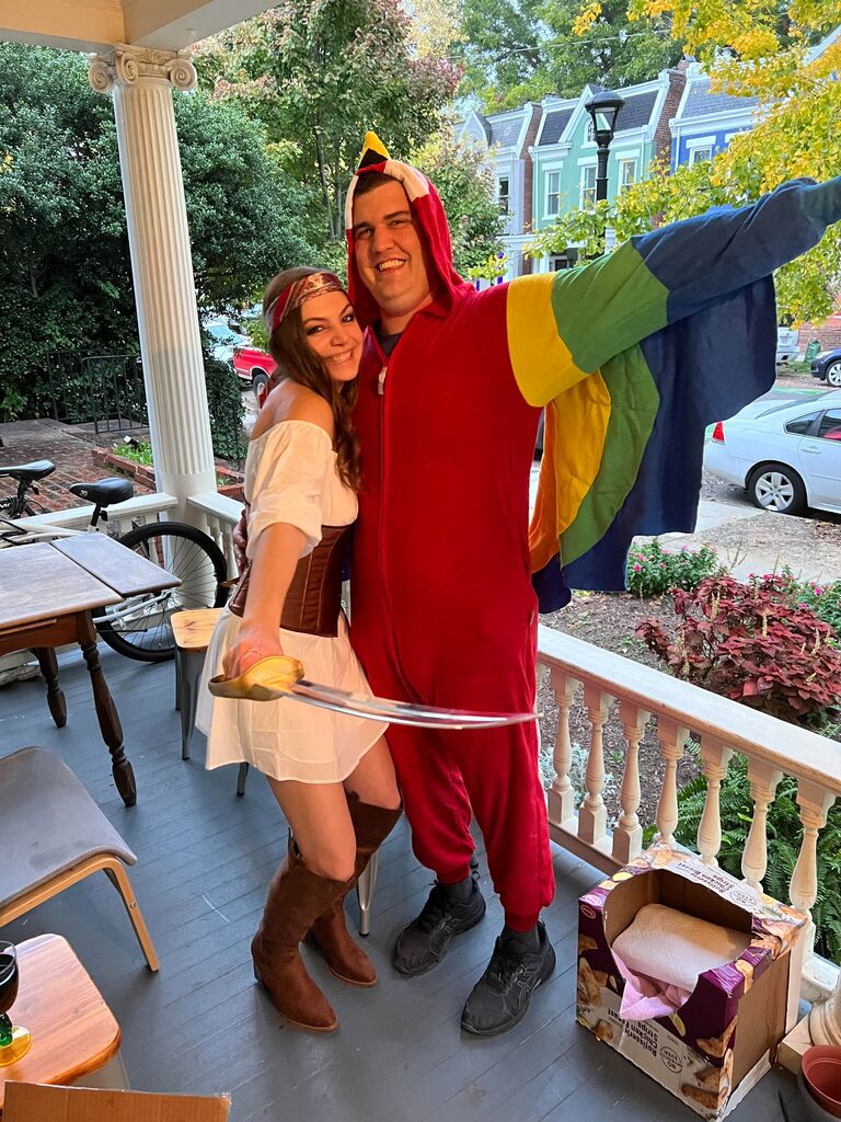 Nicole and Austin's second couple's Halloween costume.