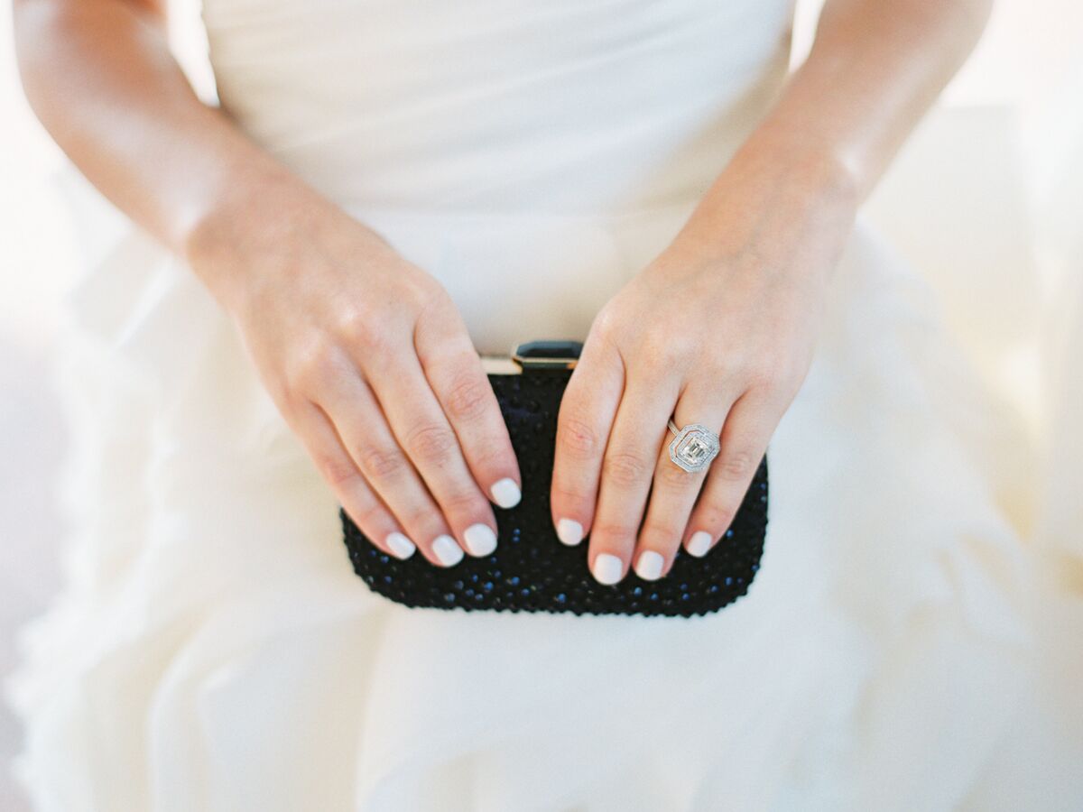 Bride holding a clutch