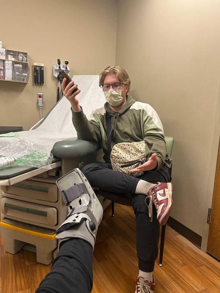 In a series of unfortunate events involving an unsupportive shoe, an uncoordinated dancer, and "Footloose", Laura broke her foot. Doyle internally panicked. They both put on a very brave face about it.