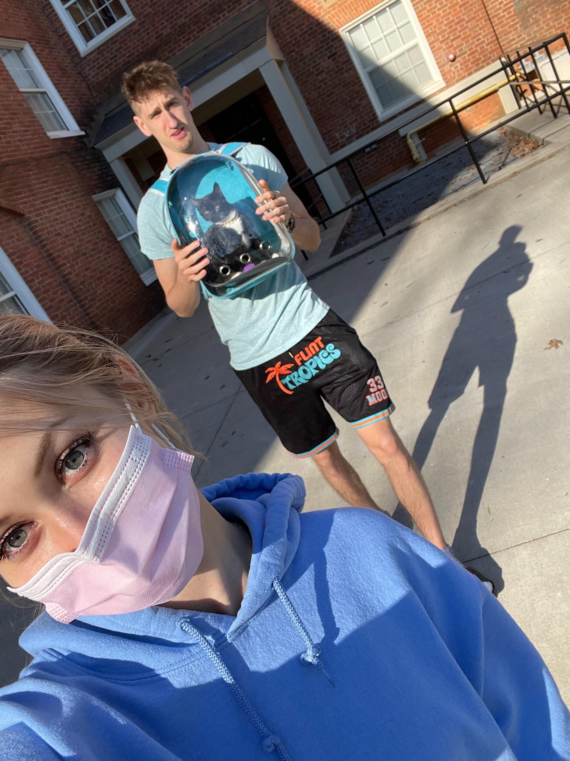 On our way to a Furman lake walk with Dean!