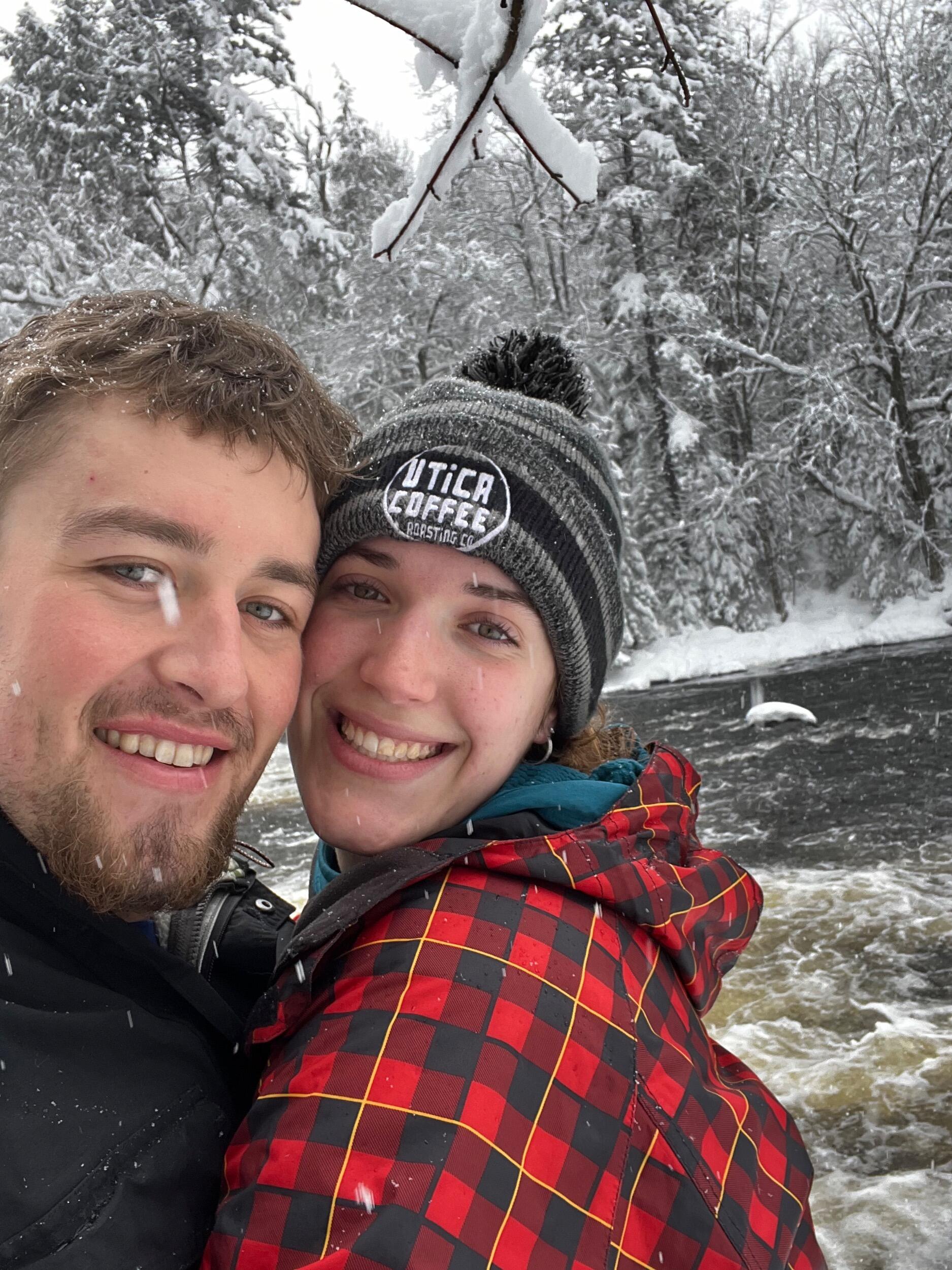 Snowy day at Buttermilk Falls